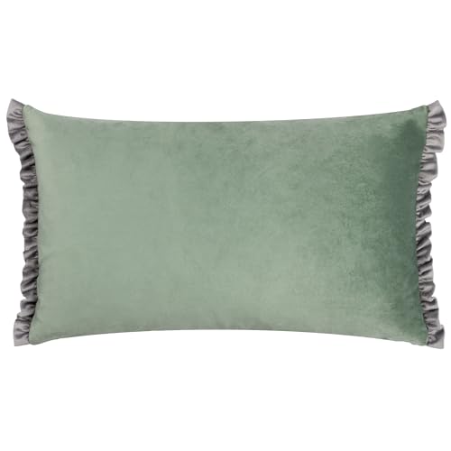 furn. Wylder Nature Tilly Velvet Reversible Cushion Cover, Sage/Grey