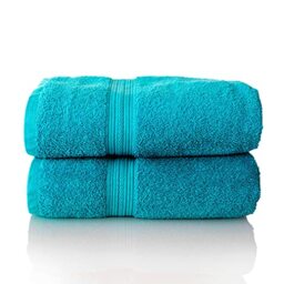 Glart Premium Set of Terry Hand Towels, Range of Terry Towels in 6 Colours and 5 Sizes, Colour: Turquoise, 2X Sauna Towels 70 X 200 cm