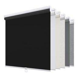 "Sunoff Blackout Roller Shades Blinds Cordless for Windows Pull Down Room Darkening Door Blinds with Thermal Insulated Easy to Install for Living Room,Bedroom,Home,Office Bathroom Black 23"" W x 72"" H"