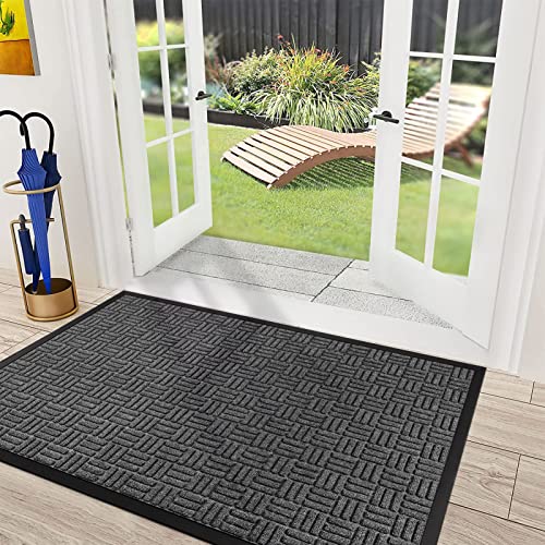 "Mibao Outdoor Mat, Doormat Outdoor Entrance, Heavy Duty Large Door Mat Outdoor Rugs, Easy Clean Garage Rugs and Mats, Doormat Indoor Outdoor, 36""x60"", Gray"