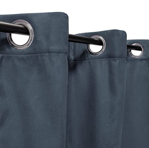 Atout Ciel Thermal Blackout Curtain with Eyelets 140 x 240 cm Petroleum Ready to Hang
