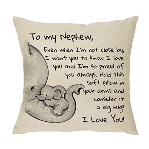 Nephew Gift From Aunty Uncle - Even When I'm Not Close by I Want You to Know I Love You and I Am So Proud of You-Reminder Gift for Men Teens Boys Funny Birthday Christmas Pillow Cover Pillowcase