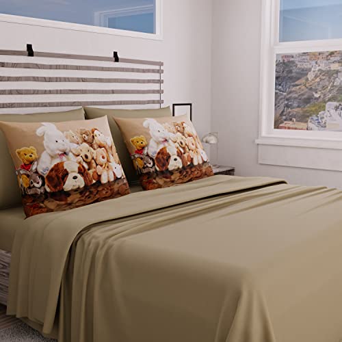 PETTI Artigiani Italiani - Complete Bed Set, Double Sheets, Plush Sheets, Double Bed Set, Print only on Pillowcases 100% Made in Italy