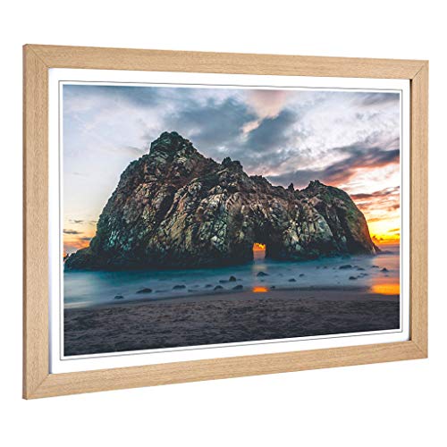 Big Box Art Framed Print of Island Beach Landscape Design - Wall Art Picture - Home Decor for Kitchen, Living, Dining Room, Lounge, Bedroom, Hallway, Office, Oak, A2 / 24.5x18 Inch / 62x45cm