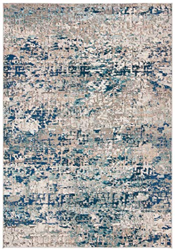 Safavieh Modern Chic Rug for Living Room Dining Room Bedroom - Madison Collection Short Pile Grey and Blue 24 x 36 Inch