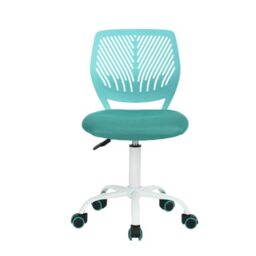 FurnitureR Modern Ergonomic Office Chair, Adjustable Computer Chair, Armless Swivel Work Seat, Youth Study Rooms and Home Offices, Candy Turquoise