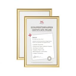 walther design - Trendstyle KP130GD Picture Frames, Gold, 21 x 29.7 cm, Pack of 2 Plastic Frames