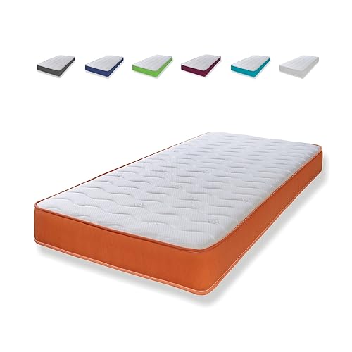 eXtreme comfort ltd Cooltouch Colours Orange Double Mattress - 135x190cm, 18cm deep. Memory Foam and Coil Spring Hybrid, Plush Comfort, UK Made Mattress in a Box