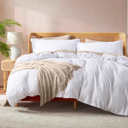 Nestl Bedding Duvet Cover, Protects and Covers your Comforter/Duvet Insert, Luxury 100% Super Soft Microfiber, Twin (Single) Size, Color White, 2 Piece Duvet Cover Set Includes 1 Pillow Sham