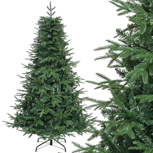 YITAHOME 6ft Artificial Christmas Tree, PE Mixed Realistic Spruce Christmas Tree with 900 Tips, Foldable Metal Frame & Metal Stand, Easy Assembly Pop Up Christmas Tree for Home Party, 182 x ??90cm