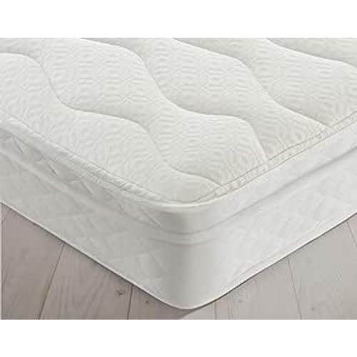 Silentnight 4 Drawer Storage Divan- Sandstone - Small Double with Miracoil Cushion Top Mattress - Medium Firm - Small Double