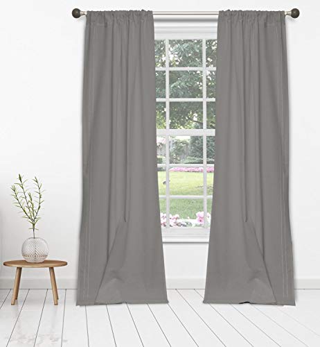 Duck River Textile MILES Eyelet Window Curtain, 40x84 (2 pieces), Grey