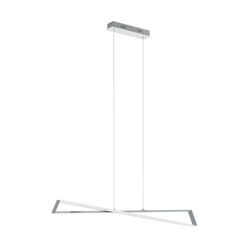 EGLO Agrela LED Pendant Light 2-Bulb Minimalism Steel Aluminium and Plastic Dining Table Lamp Living Room Lamp Hanging in Chrome White
