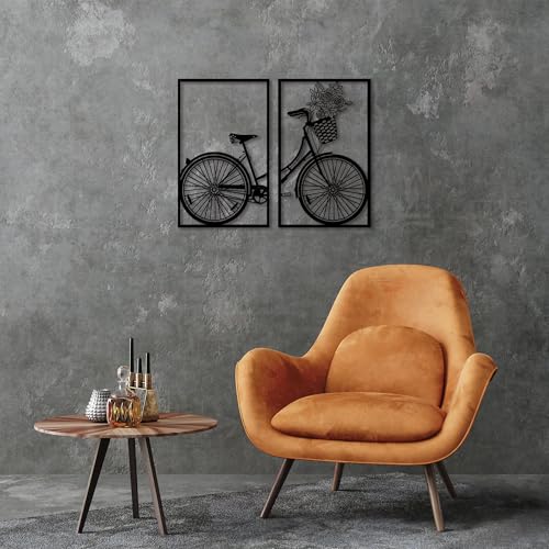 Stylish Black Decorative Metal Wall Accessory (2 Pieces), 43 x 70 cm, 100% Metal, 1.5 mm Thickness, Perfect for Modern Home Decor & Art Display