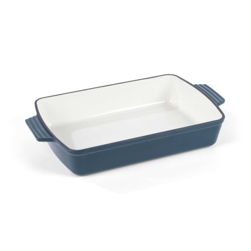 Salter Chester Cast Iron Roaster, Rectangular, 39.7 X 23.7 Cm, Green - Oven Safe To 240??C, Suitable For Induction Hobs, PFAS-Free Coating, Enamel Finish, Hob-To-Oven-To-Table Use