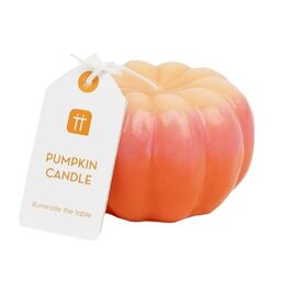 Pumpkin Shaped Candle - Halloween Table Decorations - Also Ideal as Thanksgiving Gift, Everyday Autumnal Gourd Home Décor Made from Paraffin Wax - Size: 10cm - Burn time 10 Hours - Unscented -