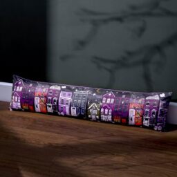 furn. Creepy Town Velvet Draught Excluder Case, Charcoal Black, 20 x 92cm