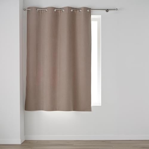 Douceur d'Intérieur, 135 x 180 cm Blackout 100% Blackout Chambray Plain Eyelet Curtains