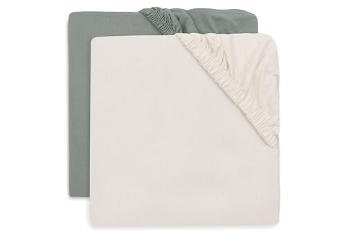 Jollein Jersey Fitted Sheet - For Junior Bed - Milky Coffee/Ivory - 2-Pack - 70/75x140/150cm