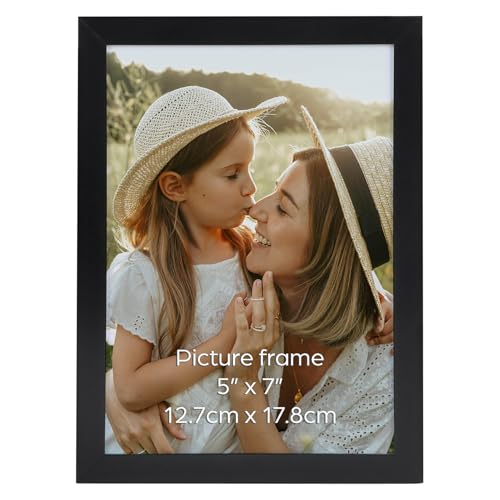 Ditwis 7x5 Black Photo Frame, Black Picture Frame 7 by 5, Suitable for Living Room, Bedroom and Office for Wall or Desk Display