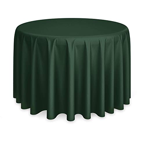 "Lann's Linens - 120"" Round Premium Tablecloth for Wedding/Banquet/Restaurant - Polyester Fabric Table Cloth - Hunter Green"