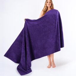 American Soft Linen Oversized 40x80 Bath Towel Sheet, Purple, 100% Cotton