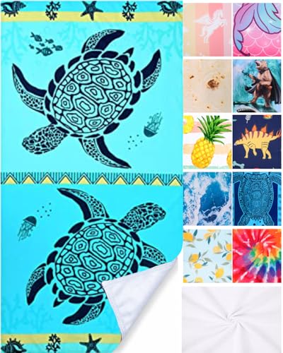 LIVILAN Small Double Turtle Beach Towel for Kids & Adults, Quick Dry and Sandproof Towels Made from Microfiber for Boys Teens 24??? x 48???, Bath Pool Camp Sports Travel Towel Lightweight