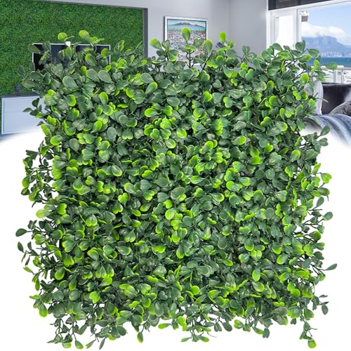 "DOPGIB Artificial Grass Wall Backdrop: 10""x 10""(26P) Boxwood Faux Green Wall Panels for Interior Wall, Greenery Wall,Garden and Indoor Outdoor Plant Decor"