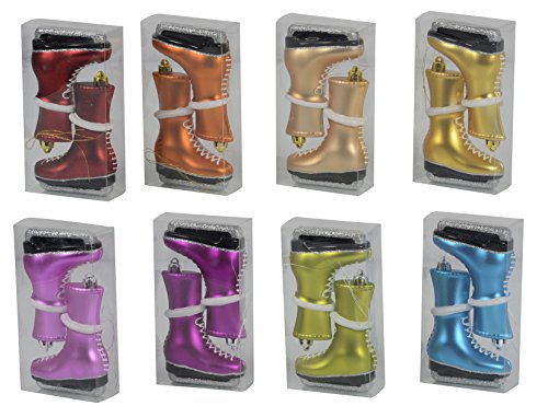 Christmas Gifts 41908 Christmas Decoration Heart Skate with 8-Assorted (Pack of 2)
