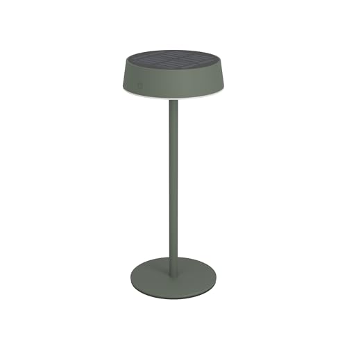 Eglo Cordless LED Table lamp Simeri, Wireless Solar Light, Touch dimmable, Rechargeable Outdoor Lighting for Balcony and Garden, Green Metal, Warm - Neutral - Cool White, IP54