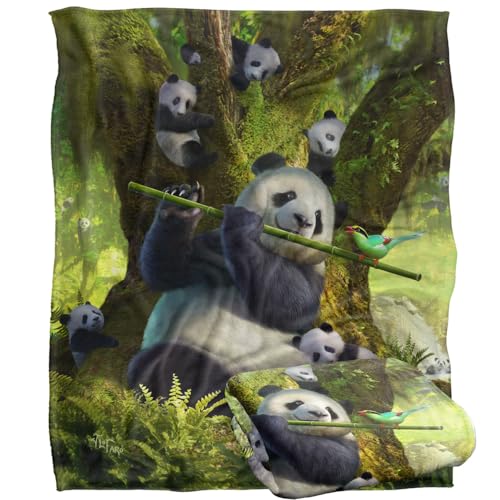 Jq Licensing - Jlo Panda Family Flute Silky Touch Super Soft Throw Blanket 152 X 127 Cm