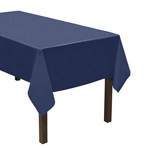 Party Essentials Heavy Duty Rectangle Plastic Table Cover Available in 24 Colors, 54 x 108, 3-Count, Navy Blue (54108NB-3)