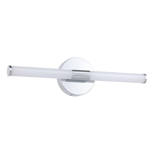 Eglo LED Mirror Light Ramola, Bathroom lamp, Metal and White Plastic, Chrome Finish, Warm to Cool White, IP44, 45 cm Long