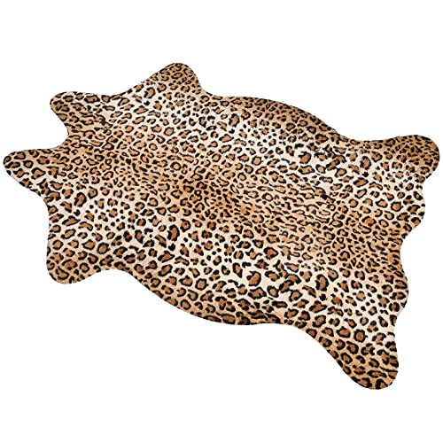 "MACEVIA Leopard Rug Cheetah Print Rugs Western Decor for Living Room Bedroom Faux Animal Area Carpet Non-Slip 43.3"" L x 29.5"" W(3.6ft x 2.4ft)"