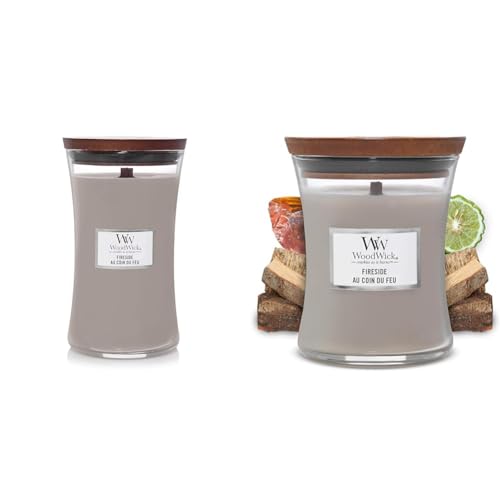 Woodwick Scented Candle, Fireside Large & Medium Hourglass Candles, Crackling Wick, Up to 130 & 60 Hour Burn Time