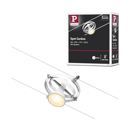 Paulmann 94439 CorDuo Spot Lighting Cardan DC, Max 10 Watt Extendable Cable Lamp Matt White Plastic GU5.3 Wire System Without Bulbs