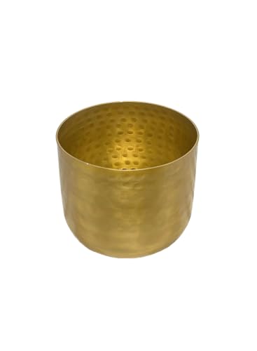 Serene Spaces Living Antique Brass Look Gold Hammered Pots: Stylish Indoor Planter, Decorative Accent for Potted Plants, Gold Flower Vase - Perfect for Weddings or Centerpieces, Small