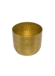 Serene Spaces Living Antique Brass Look Gold Hammered Pots: Stylish Indoor Planter, Decorative Accent for Potted Plants, Gold Flower Vase - Perfect for Weddings or Centerpieces, Small