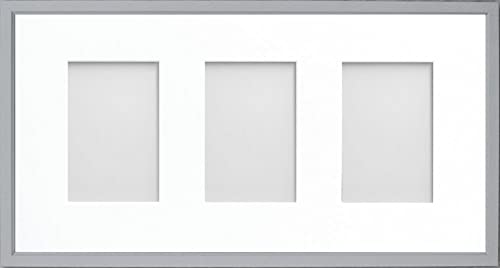Frame Company Drayton Multi Aperture Photo Frame, Grey, 20x10 for 6x4 inch (x3)