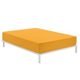 Alexandra House Living Fitted Sheet Yellow 200 x 200 cm