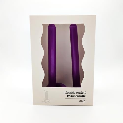 Double Ended Twist Design Table Candle in Gift Box