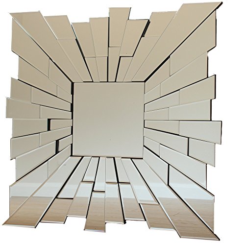 West5Products Starburst Glass Rectangle Modern Venetian Wall Mirror 90cm / 3ft