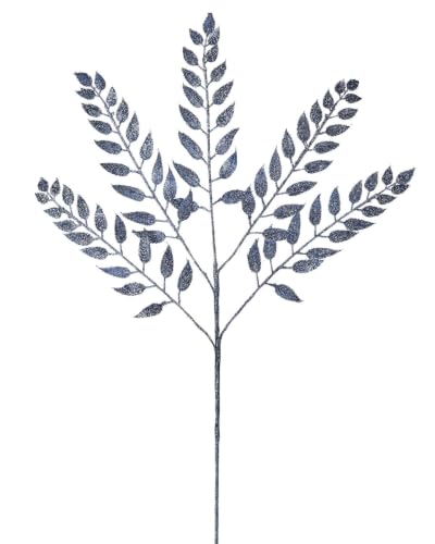 Ice Blue Gold Leaf Christmas Tree Spray, 73cm Artificial Foliage
