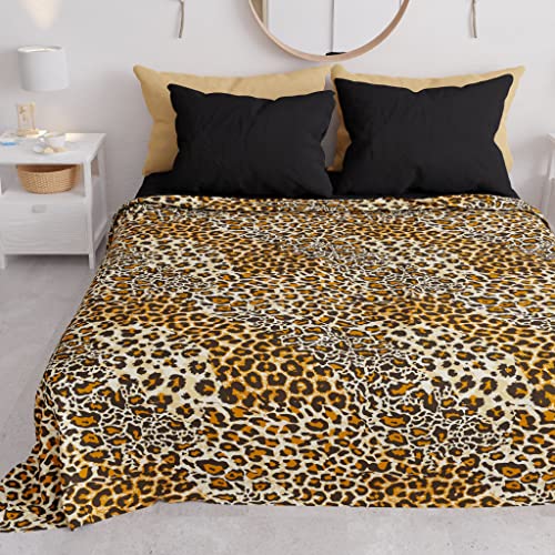 PETTI Artigiani Italiani - Spring-Summer Double Bed Bedspread Lightweight Blanket Queen Size Bed Sheet Animal 04 100% Made in Italy