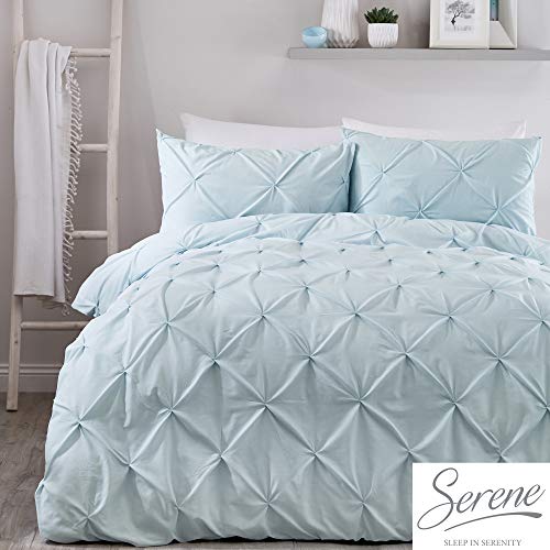 Serene Lara Ruched Easy Care Duvet Cover Set, Duck Egg, Double