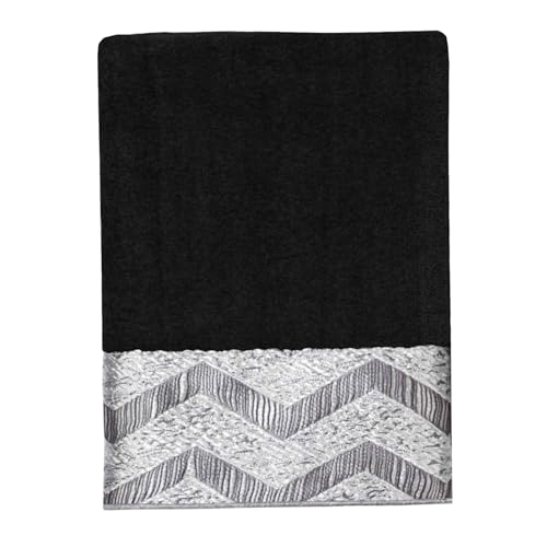 Avanti Linens - Hand Towel, Soft & Absorbent Cotton (Chevron Galaxy Collection, Black)