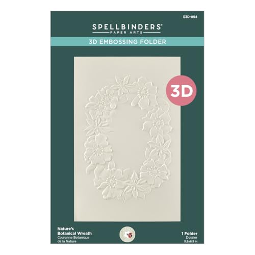 Spellbinders E3D-094 Nature's Botanical Wreath 3D Embossing Folder from the Nature's Botanical Garden Collection by Susan Tierney-Cockburn