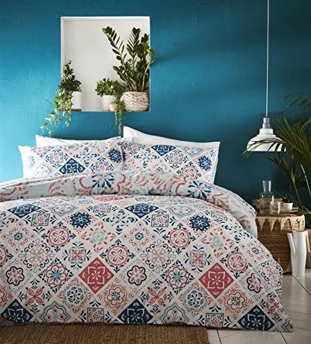 Portfollio Morocco Teal Duvet Cover Set Reversible Bedding Bed Set, Double