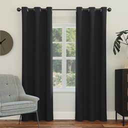 Sun Zero Easton Blackout Energy Efficient Grommet Curtain Panel, 40 x 84 Inch, Black