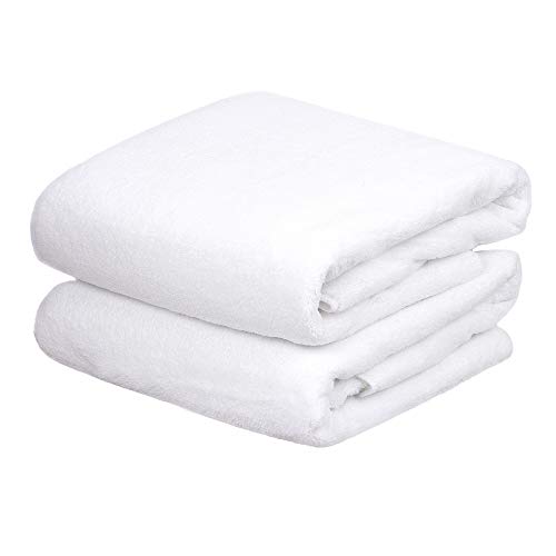 "JML Bath Towels (2 Pack, 30""x60""), White Fleece Bath Towel, Luxury Hotel & SPA Towel Sets - Super Soft and Absorbent, Lint Free, Fade Resistant Oversized Bath Towel, Coral Fleece White"